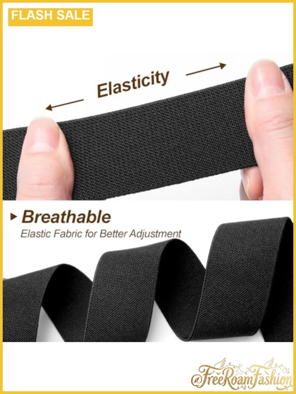 Women's Elastic Stretch Belts with Gold Buckle Adjustable Waist Set of 3 - Picture 2 of 5
